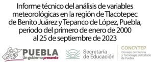 Informe técnico del análisis de variables meteorológicas en la región de Tlacotepec de Benito Juárez y Tepanco de López, Puebla