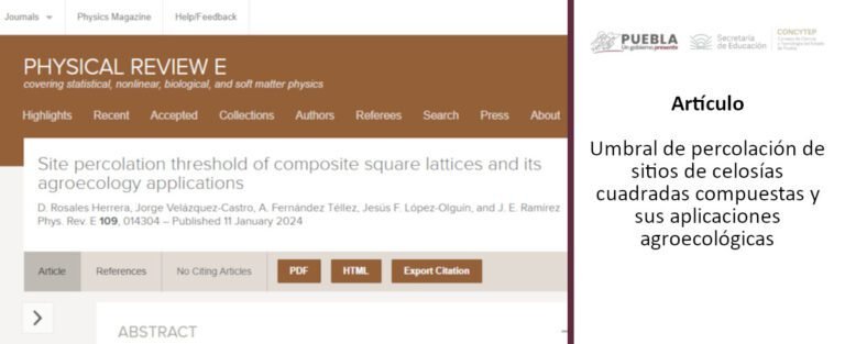 Artículo - Umbral de percolación de sitios de celosías cuadradas compuestas y sus aplicaciones agroecológicas