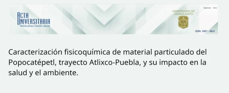 Caracterización fisicoquímica de material particulado del Popocatépetl, trayecto Atlixco-Puebla, y su impacto en la salud y el ambiente