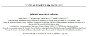Adiabatic lapse rate of real gases