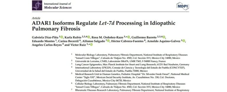 Las isoformas de ADAR1 regulan el procesamiento de Let-7d en la fibrosis pulmonar idiopática